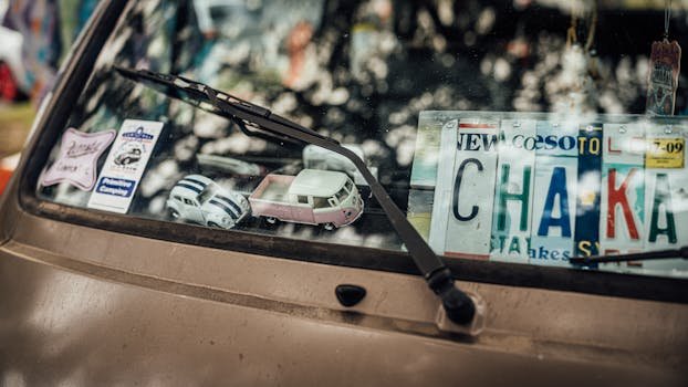 car VIN number dashboard windshield identification plate