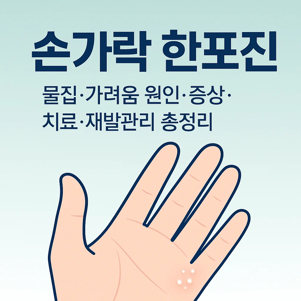 손가락 한포진 물집·가려움 원인·증상·치료·재발관리 총정리