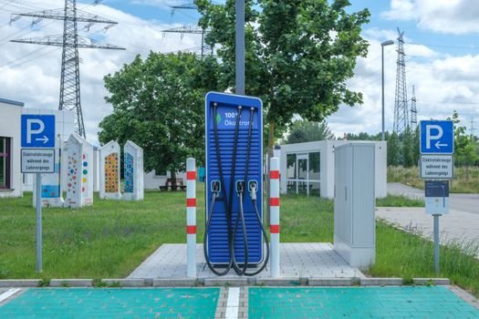 electric car charging station parking lot