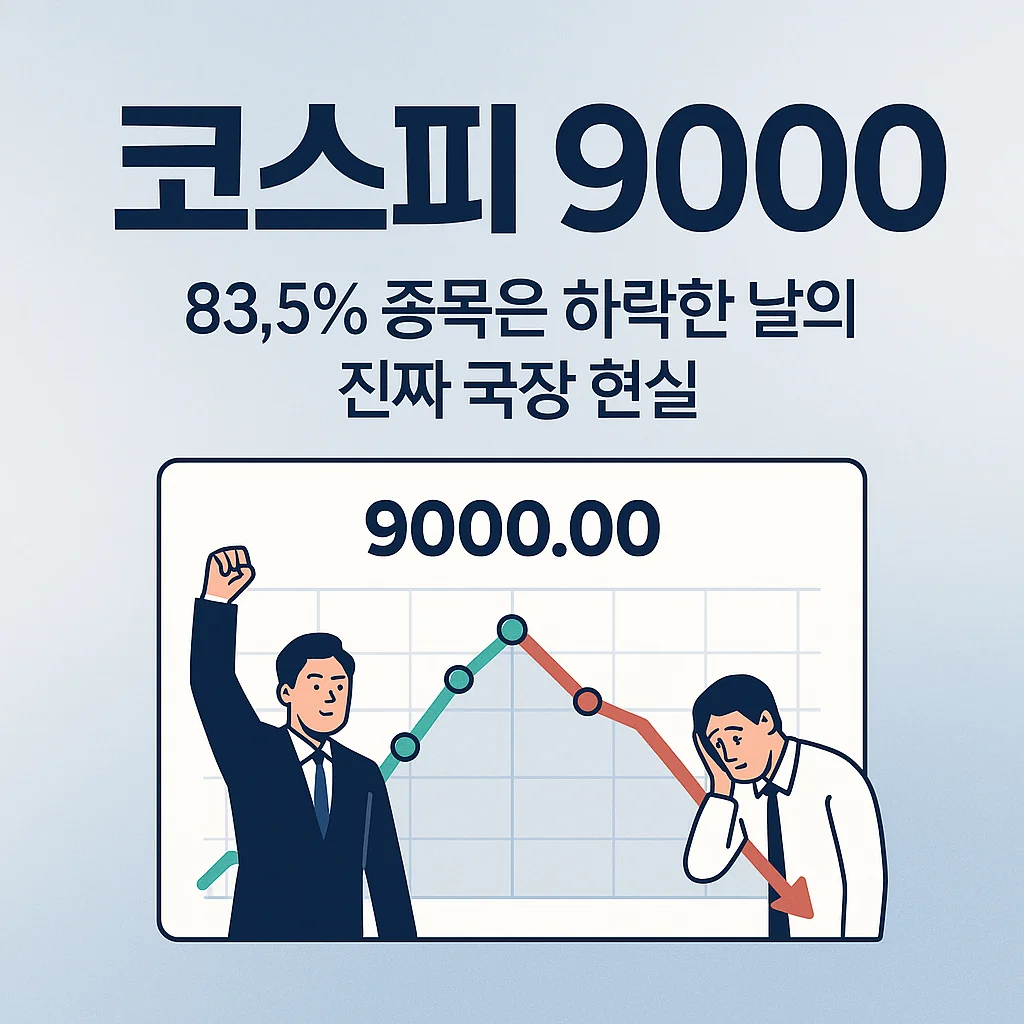 코스피 9000 83.5% 종목은 하락한 날의 진짜 국장 현실