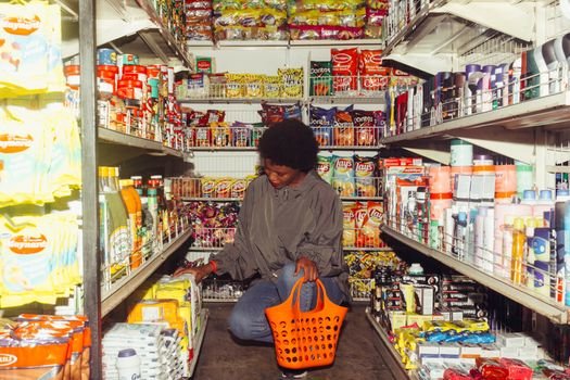 shopping basket various household goods value store