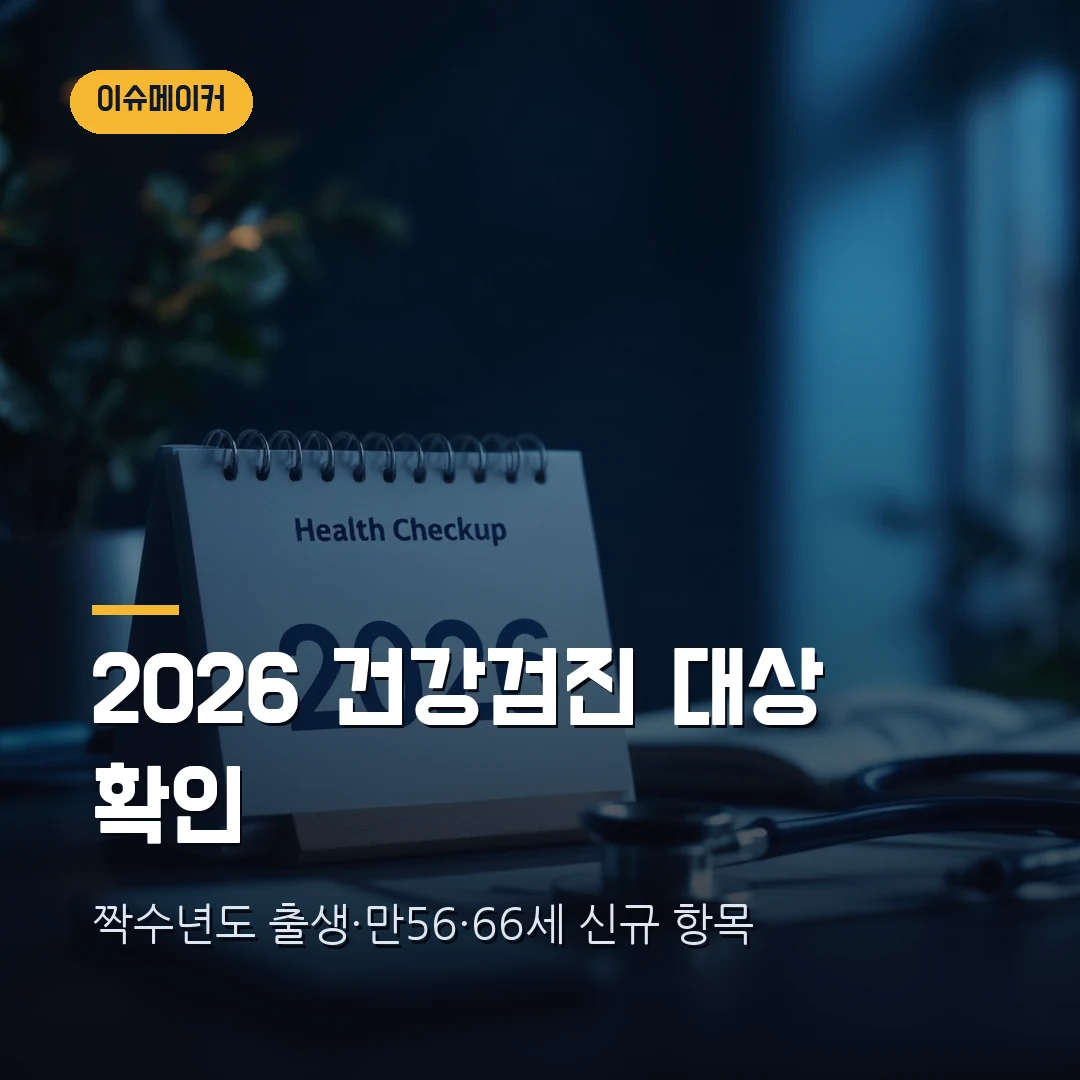2026 국가건강검진 대상자 조회 방법과 만 56·66세 신규 항목·과태료 총정리 썸네일