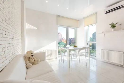 bright living room air conditioner summer