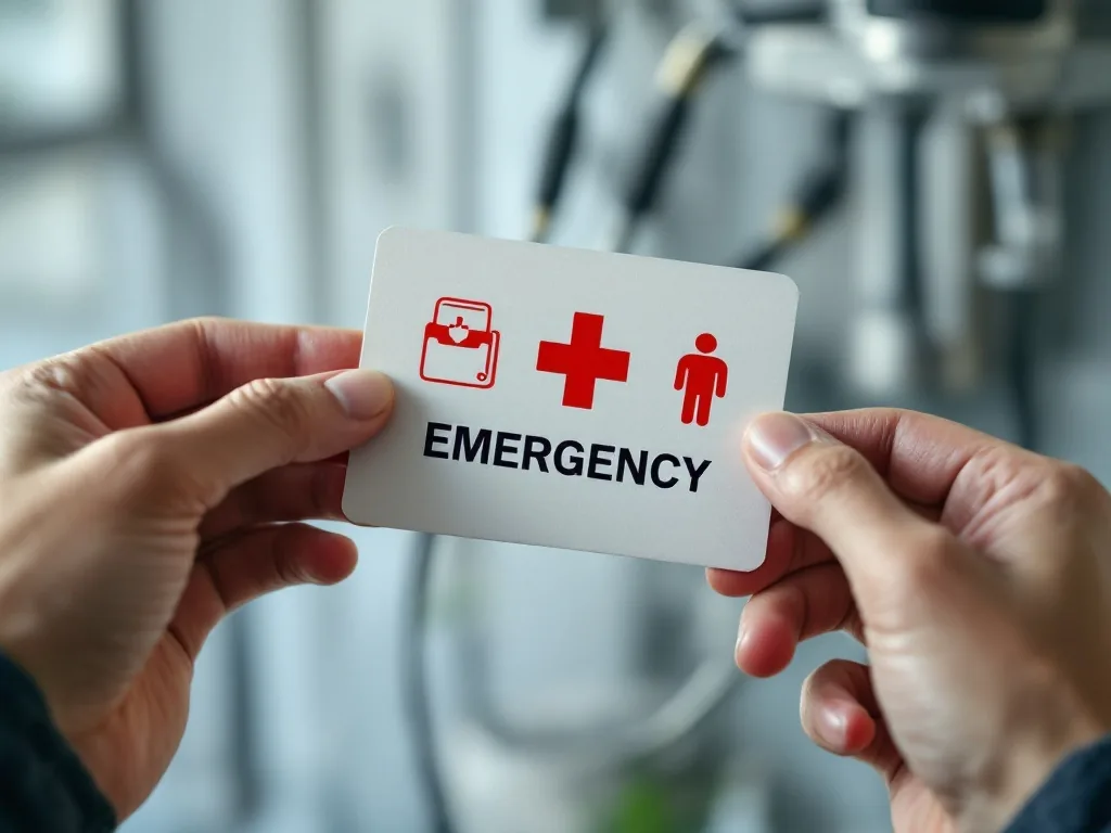 emergency phone and medicine safety card no faces