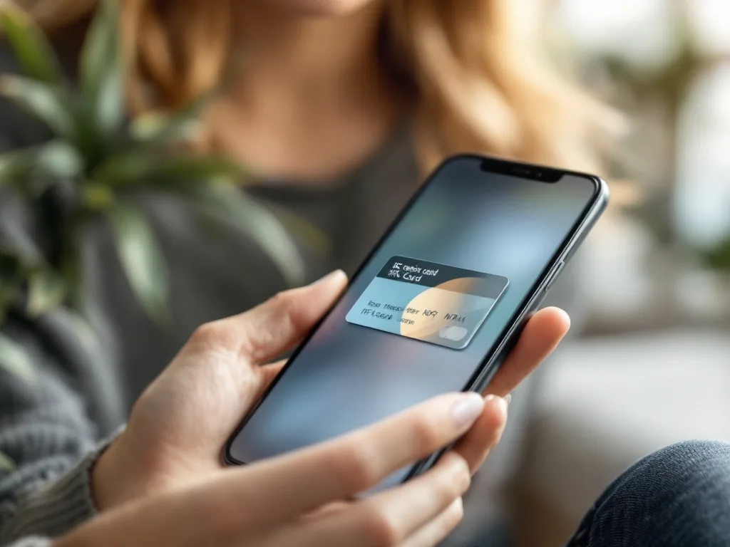 IC resident card NFC tag on smartphone