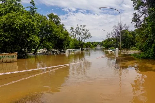 flooded underpass warning barrier in Korean city rain