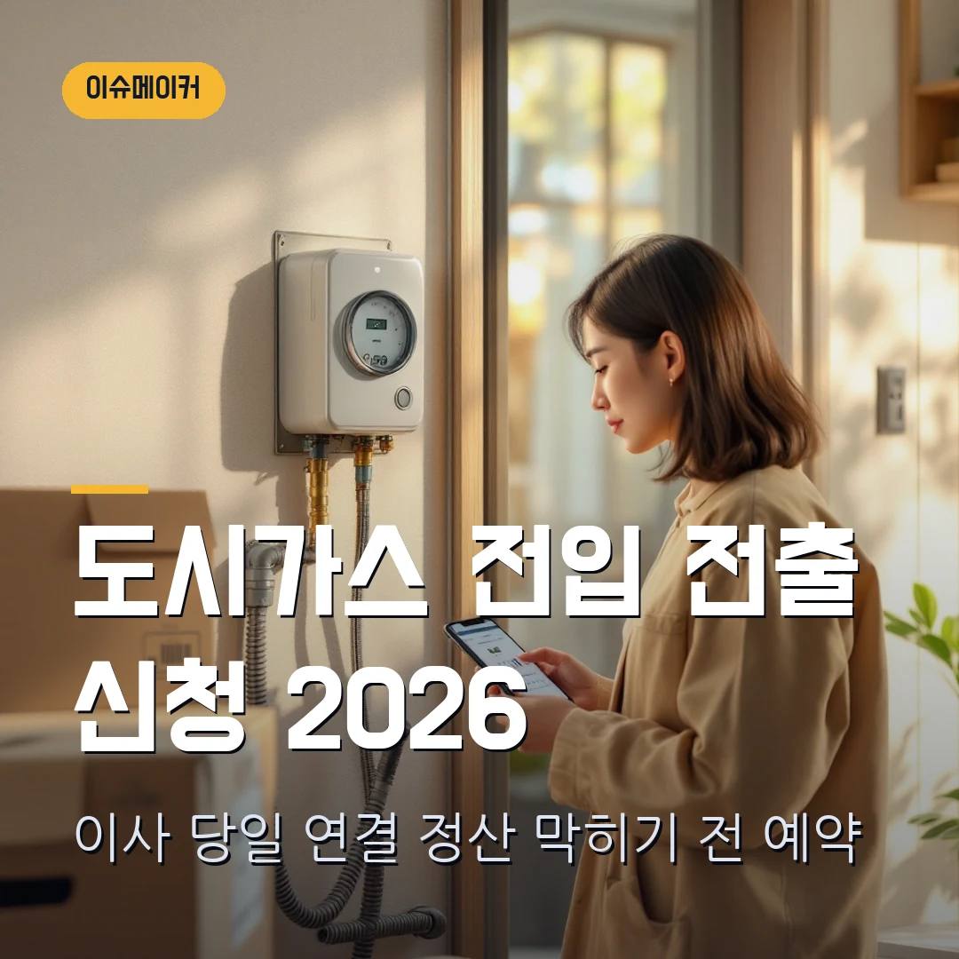 도시가스 전입 전출 신청 2026 이사 당일 연결·정산 막히기 전 예약