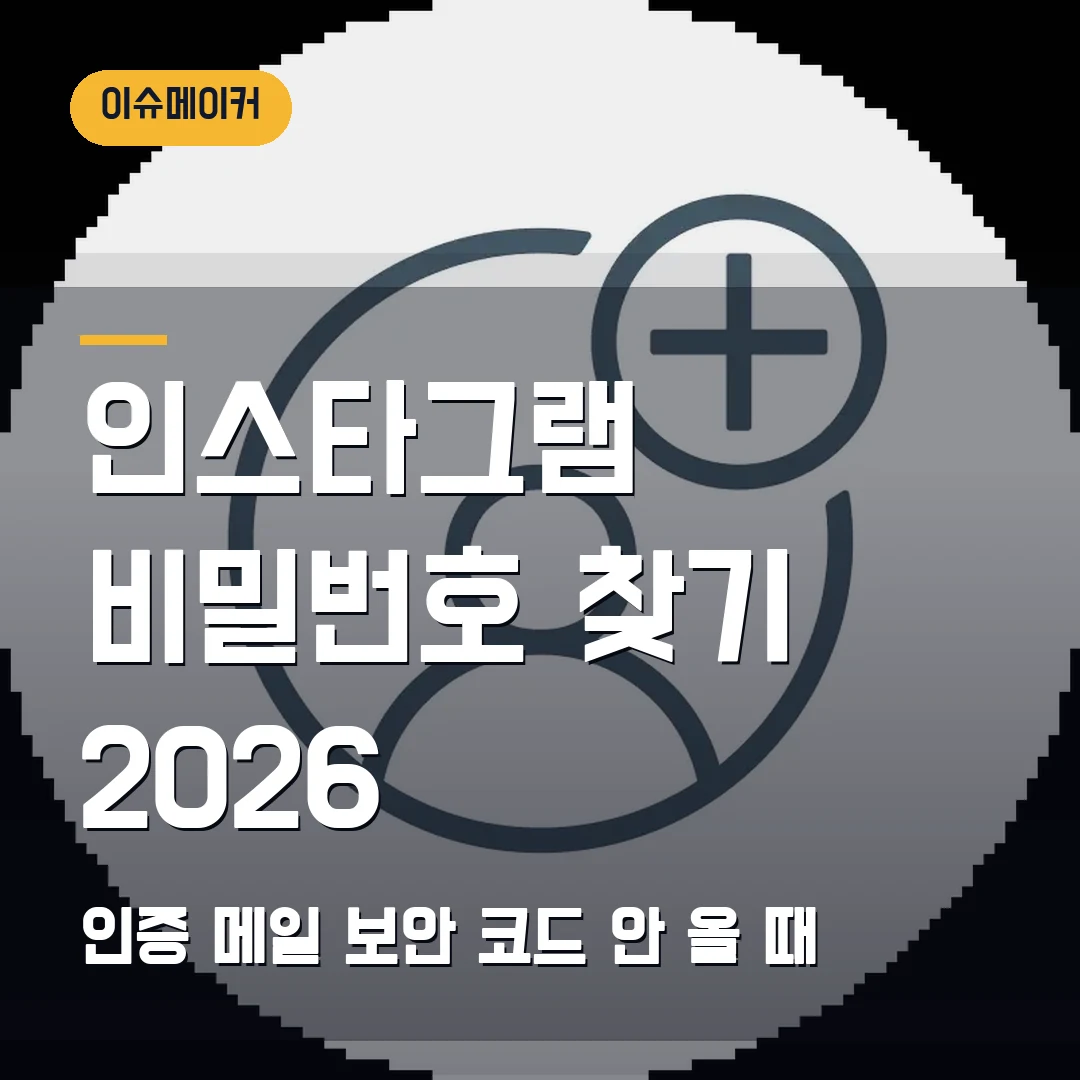 인스타그램 비밀번호 찾기 2026 인증 메일·보안 코드 안 올 때