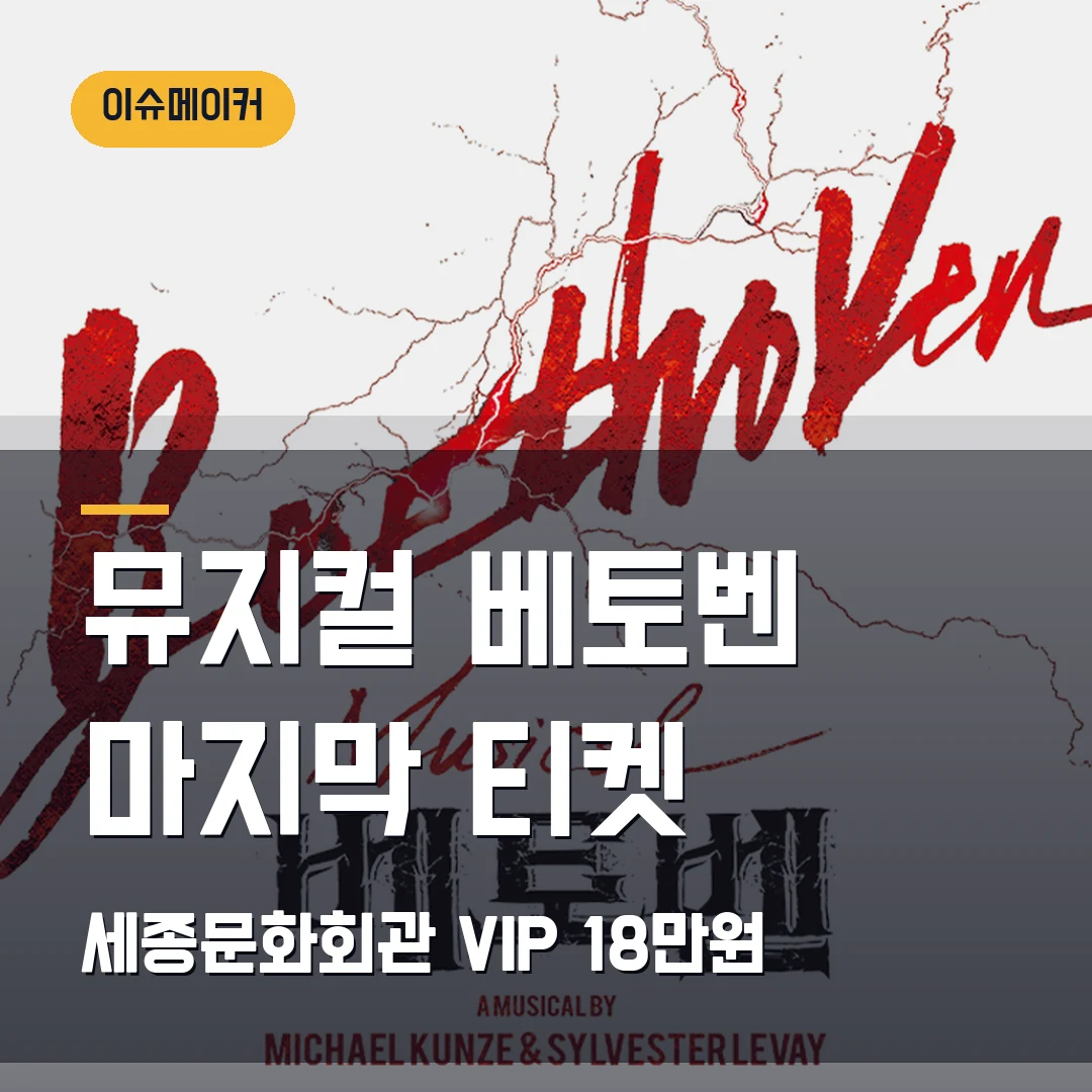 뮤지컬 베토벤 마지막 티켓 세종문화회관·VIP 18만원