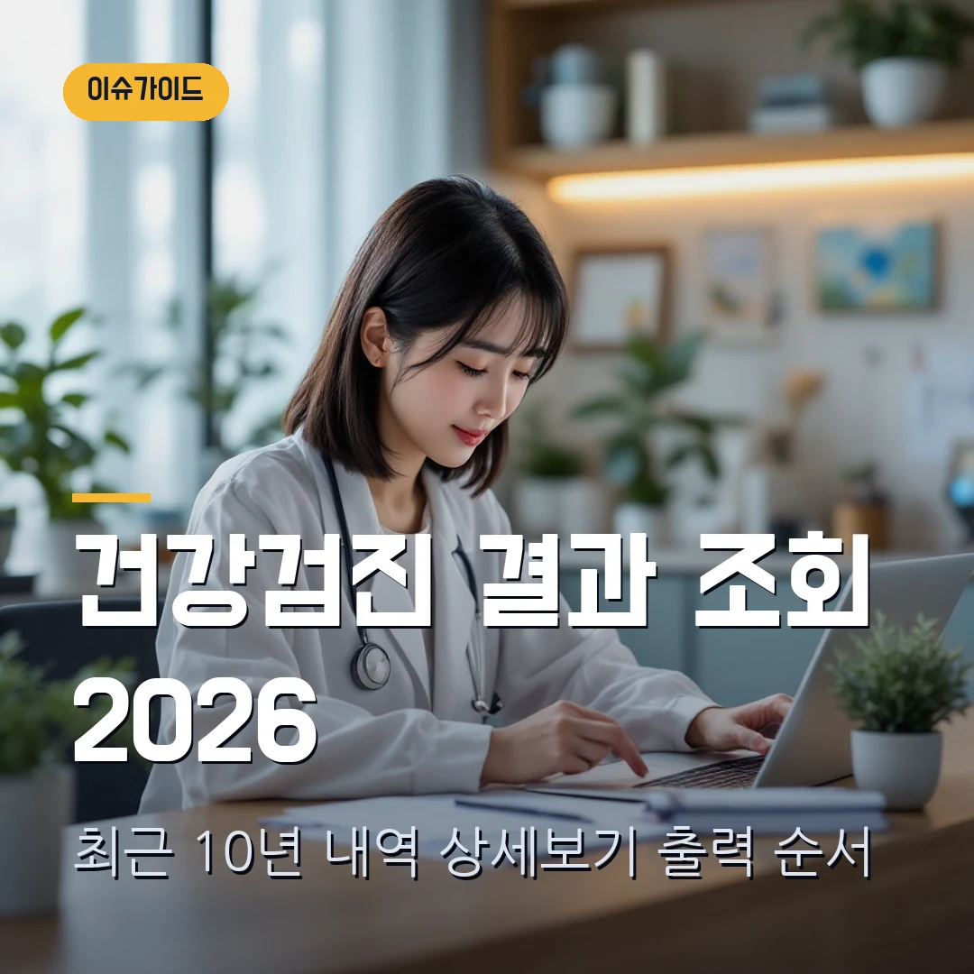 건강검진 결과 조회 2026 최근 10년 내역·상세보기 출력 순서