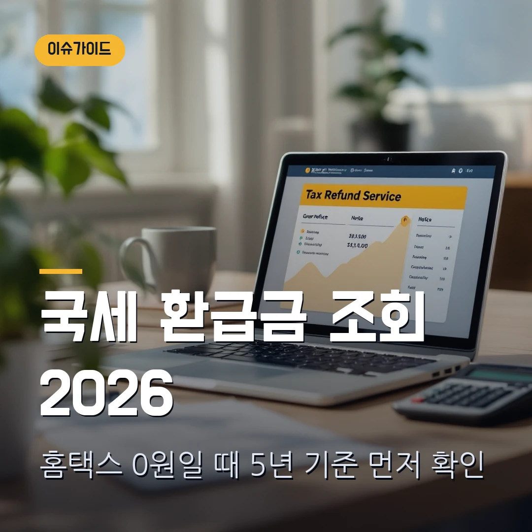 국세 환급금 조회 2026 — 홈택스에서 0원 나올 때 먼저 볼 5년 기준
