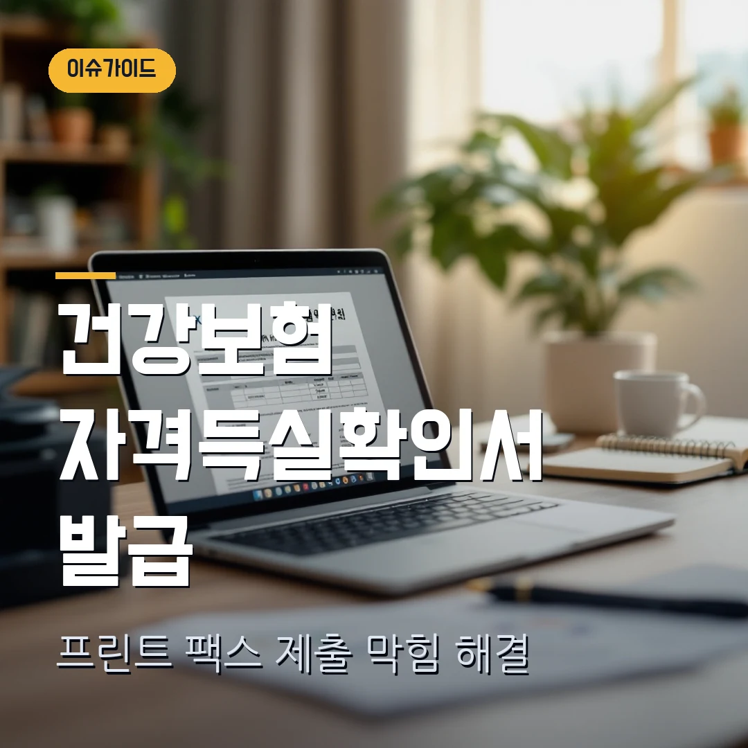 건강보험 자격득실확인서 발급 2026 — 프린트·팩스 제출에서 막힐 때