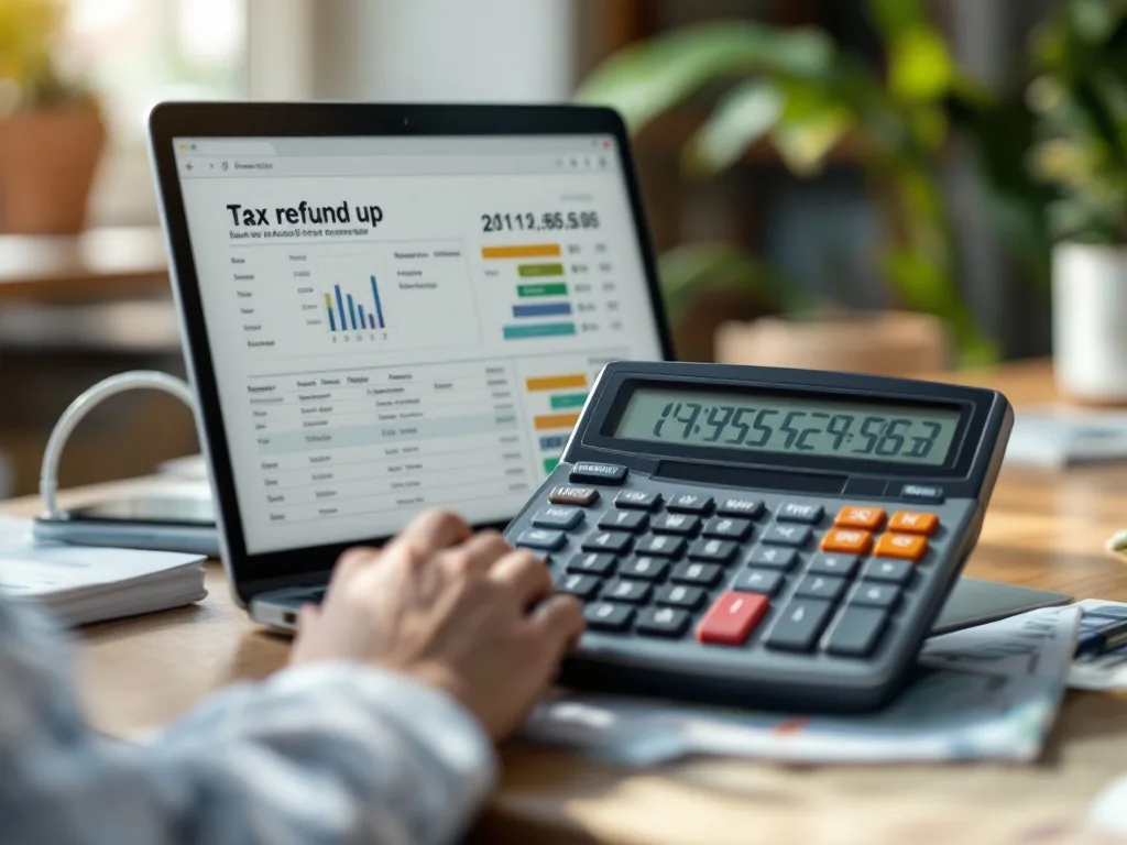 Korean tax refund lookup laptop calculator