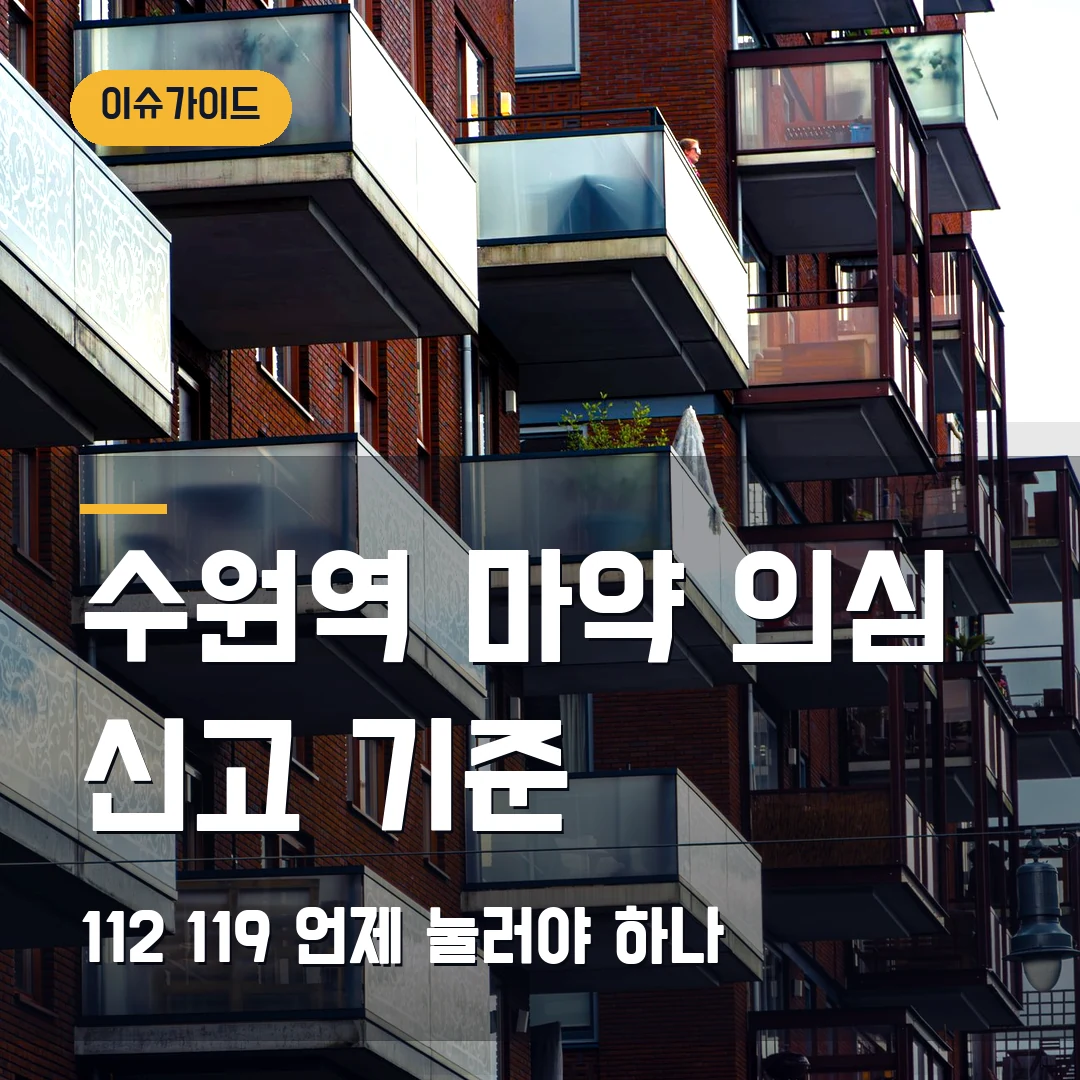 수원역 마약 의심 이상행동 2026｜112·119 신고 기준과 현장 안전 체크