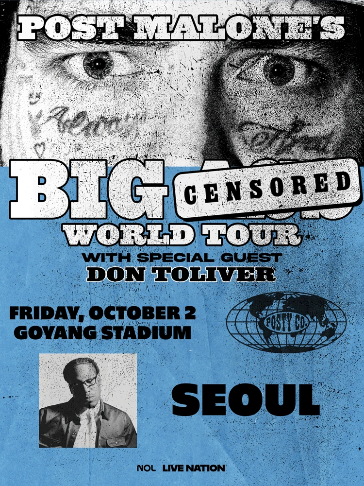 포스트 말론 내한공연 The BIG Stadium World Tour in Seoul 공식 포스터