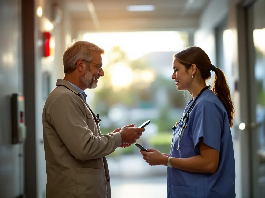 parent calling emergency services outside pediatric emergency room