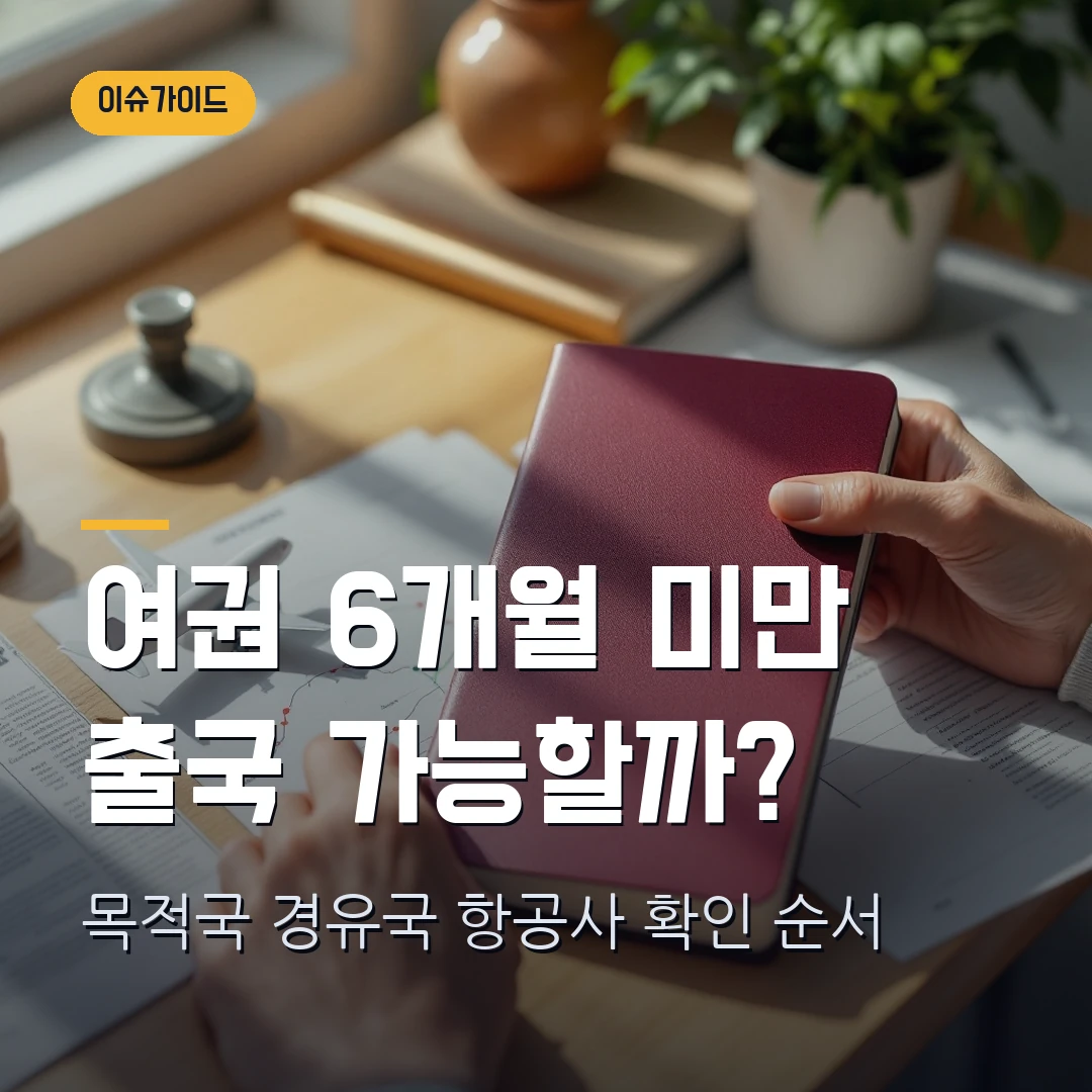 여권 유효기간 6개월 미만 출국 가능할까? 목적국·경유국·항공사 확인 순서 2026