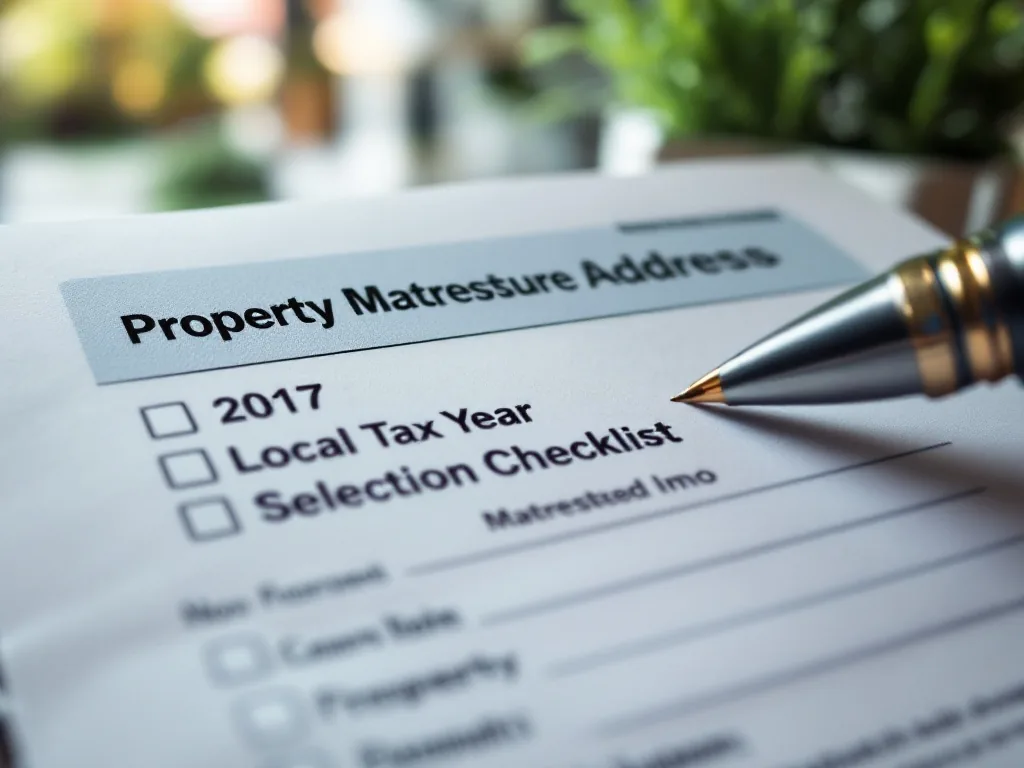 property address and local tax year selection checklist