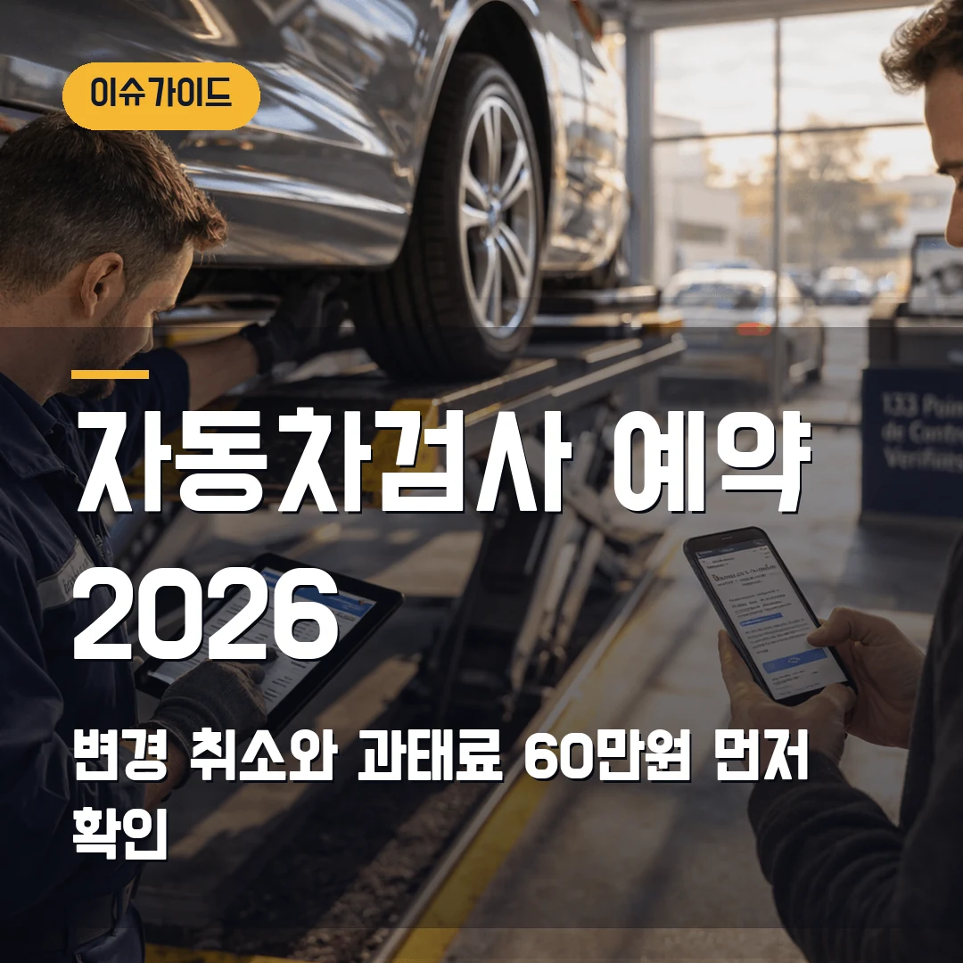 자동차검사 예약 2026 변경·취소와 과태료 60만원 먼저 확인