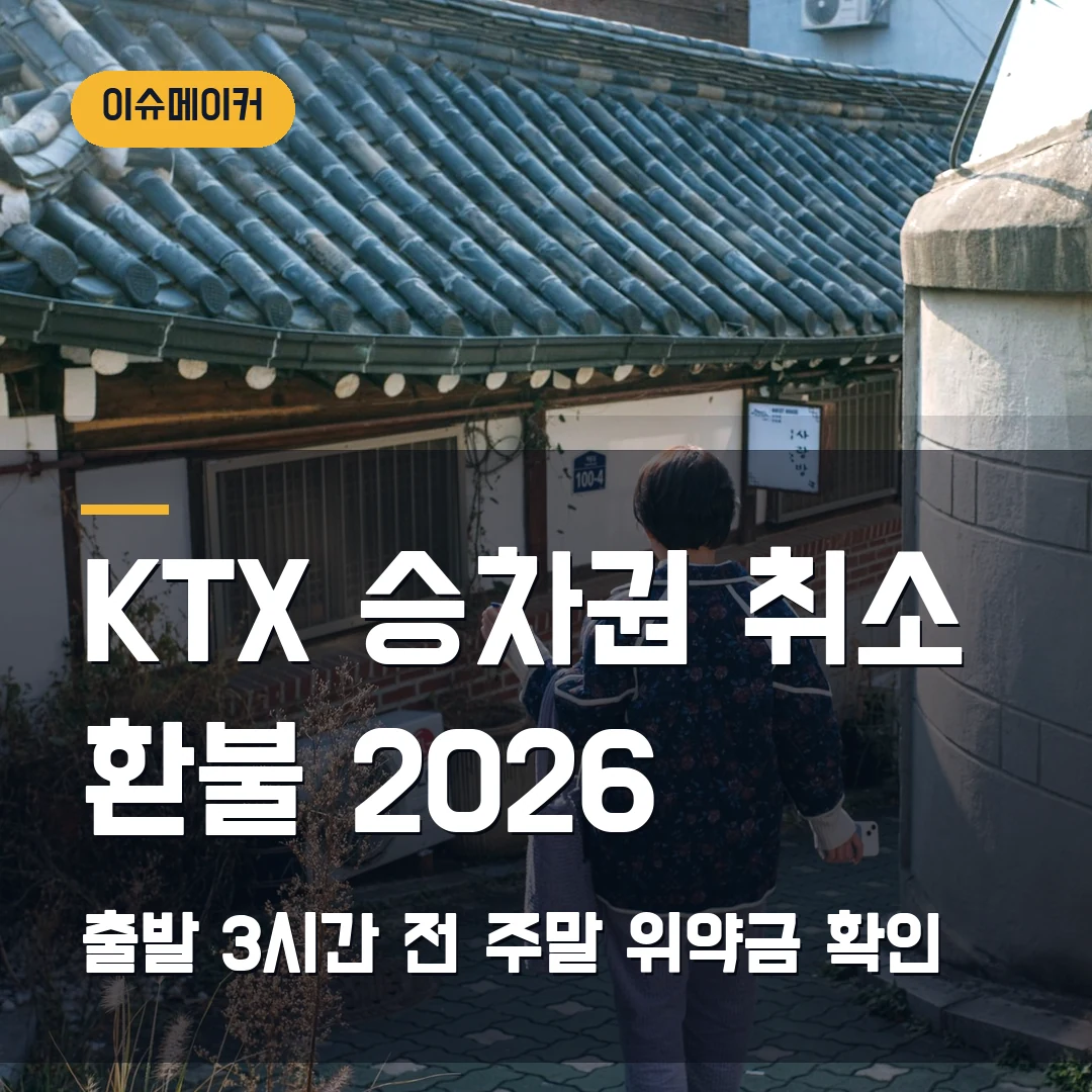 KTX 승차권 취소 환불 2026 출발 3시간 전·주말 위약금 확인