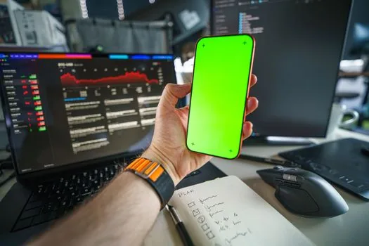 Korean user downloading official video meeting desktop app on laptop with headset and smartphone calendar reminder, realistic bright desk, no readable logos | 화상회의 앱 공식 설치 파일을 확인하는 장면