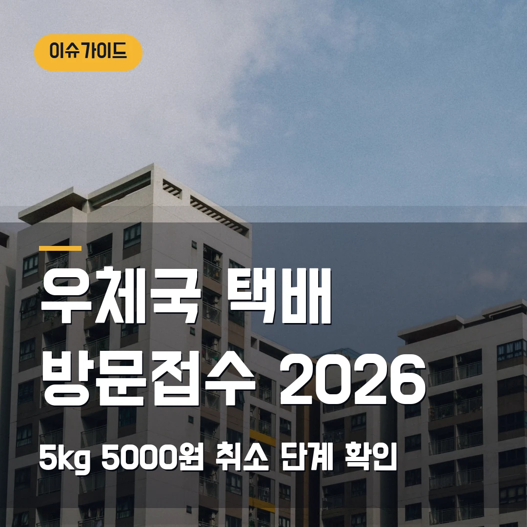우체국 택배 방문접수 신청 2026 — 5kg 5000원·취소 단계에서 막힐 때