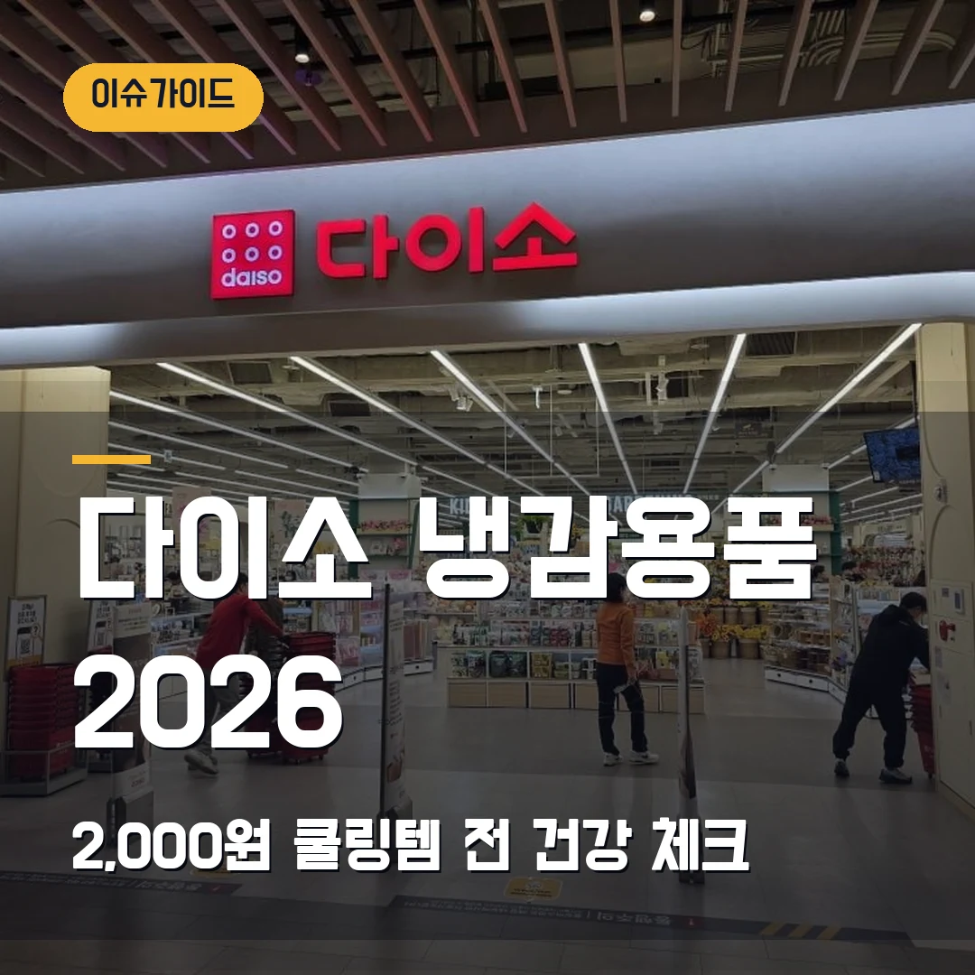 다이소 냉감용품 2026 2,000원 쿨링템 전 건강 체크