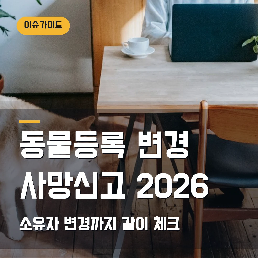 동물등록 변경·사망신고 2026 소유자 변경까지 같이 체크