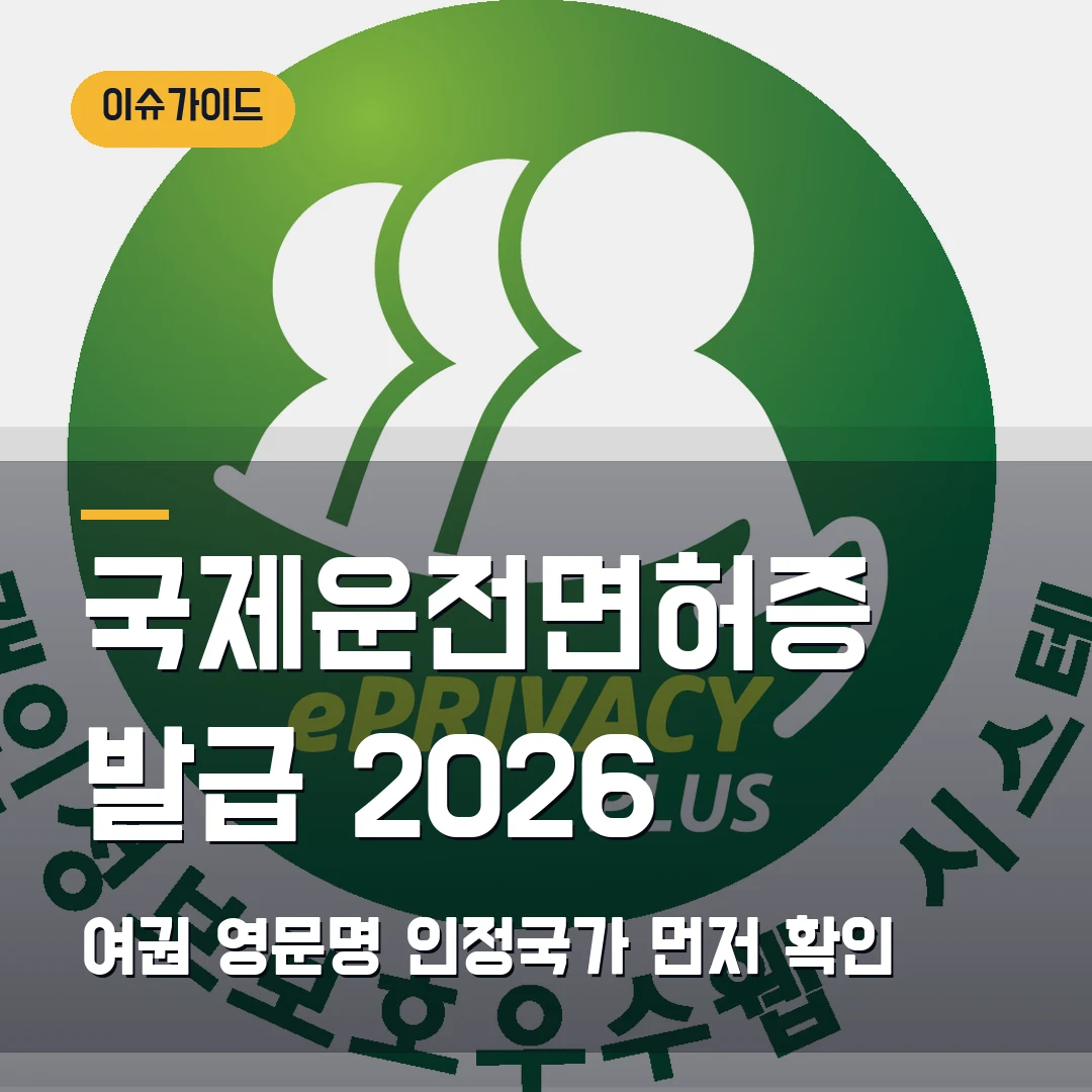 국제운전면허증 발급 2026 — 해외 렌터카 전 여권 영문명·인정국가에서 막힐 때