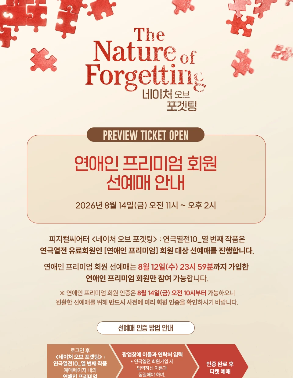 네이처 오브 포겟팅 연애인 프리미엄 선예매 일정과 인증 방법