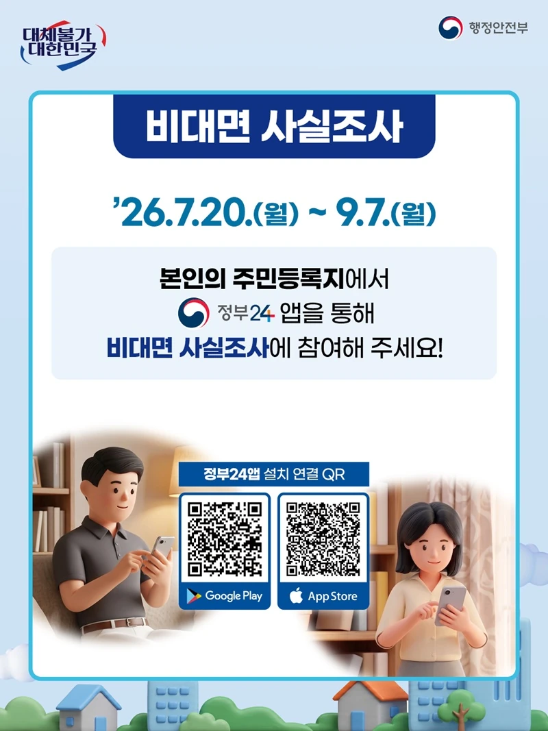 2026 주민등록 사실조사 대상과 기간 안내 카드