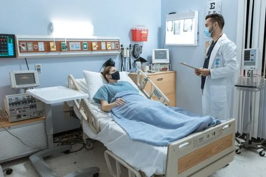 patient checking hospital visit history on phone