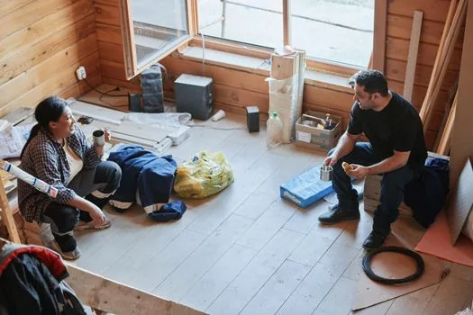 public safety workers resting in shaded heatwave workplace