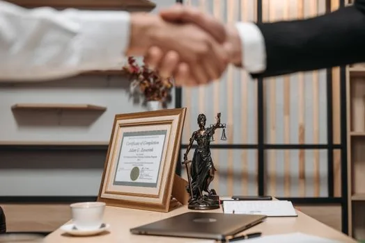 family member preparing ID cards power of attorney and seal certificate documents before visiting civil service office, realistic bright desk scene
