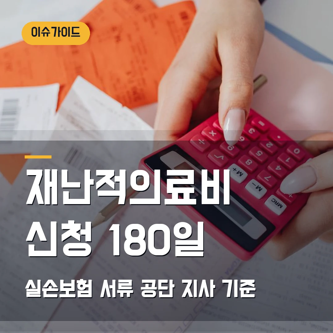 재난적의료비 신청 180일 실손보험 서류·공단 지사 기준