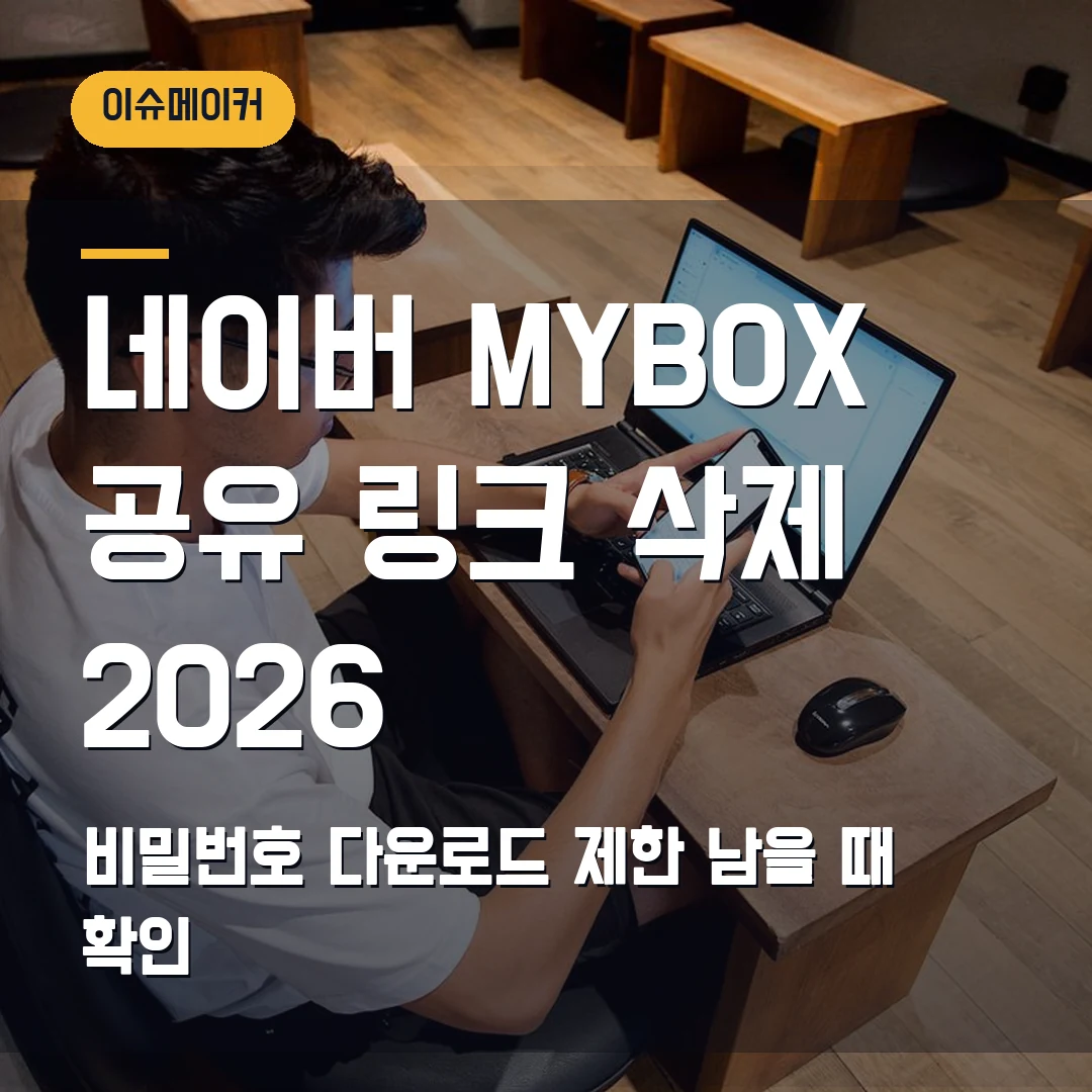 네이버 MYBOX 공유 링크 삭제 2026 비밀번호·다운로드 제한 남을 때 확인