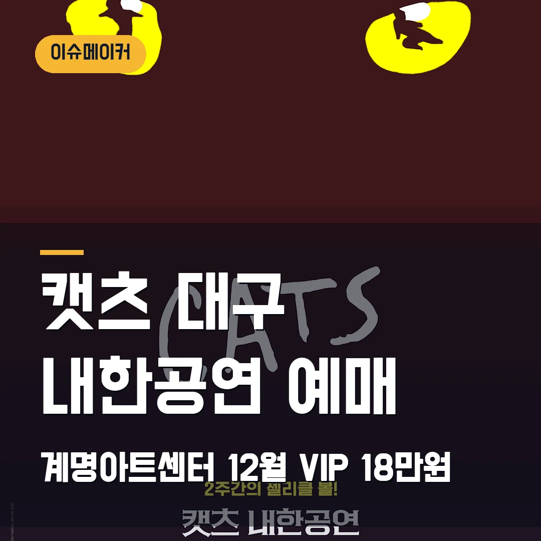 캣츠 대구 내한공연 예매 계명아트센터 12월·VIP 18만원