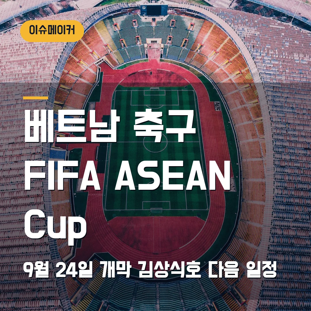 베트남 축구 FIFA ASEAN Cup 9월 24일 개막·김상식호 다음 일정