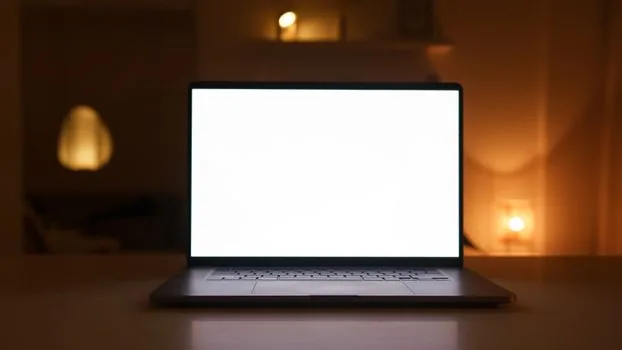Smartphone linked devices list showing logout from public computer session, laptop closed on desk, realistic security check scene | 공용 PC WhatsApp Web 세션을 로그아웃하는 장면