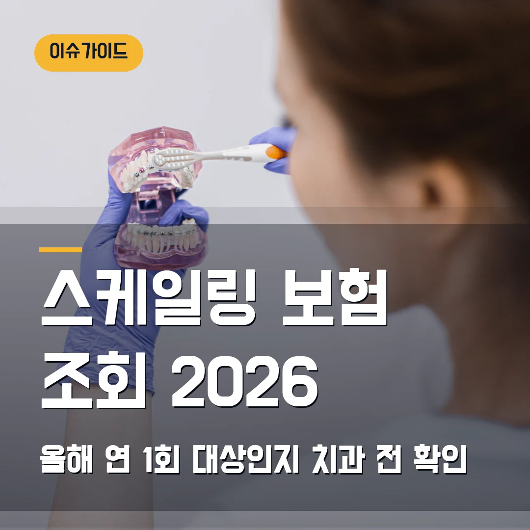 스케일링 보험 조회 2026 올해 연 1회 대상인지 치과 전 확인