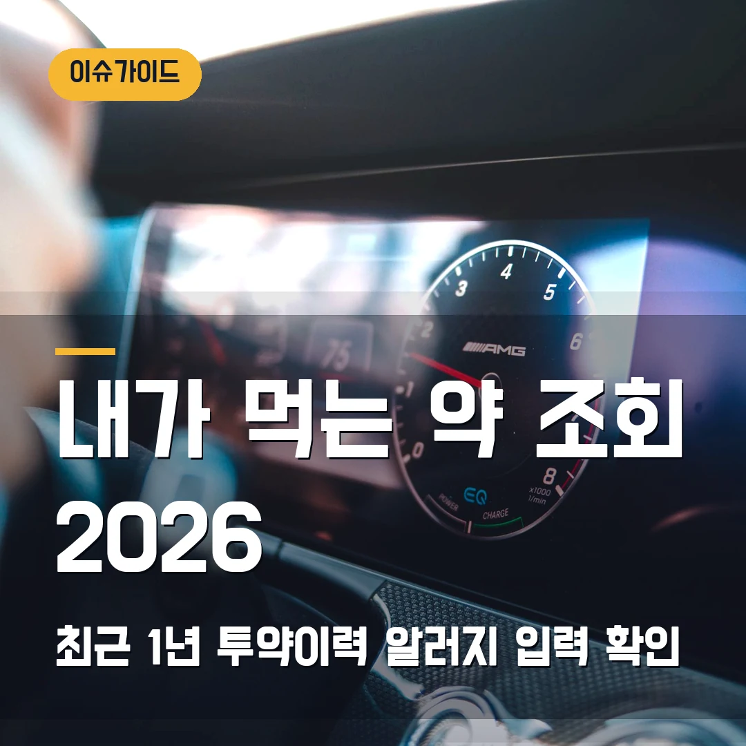 내가 먹는 약 조회 2026 최근 1년 투약이력·알러지 입력 확인
