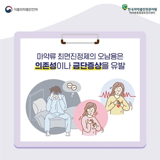 최면진정제 용도 안내 카드