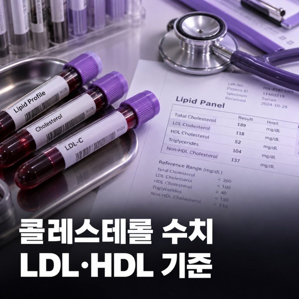콜레스테롤 정상 수치, LDL·HDL·중성지방 기준표 — 검사 전 금식과 위험도별 목표
